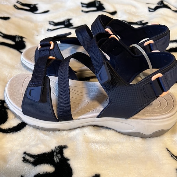 Easy Spirit Size 9 Wide Womens Sandals Waterproof Blue Anatomic Footbed NWOB - Picture 3 of 7